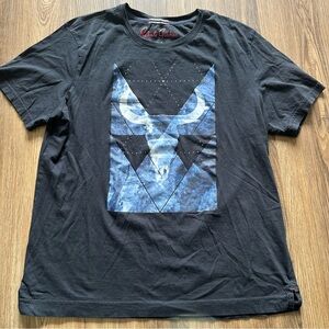 Robert Graham Shirt Mens XL Black Skull Graphic Tee Cotton Casual Western Cowboy